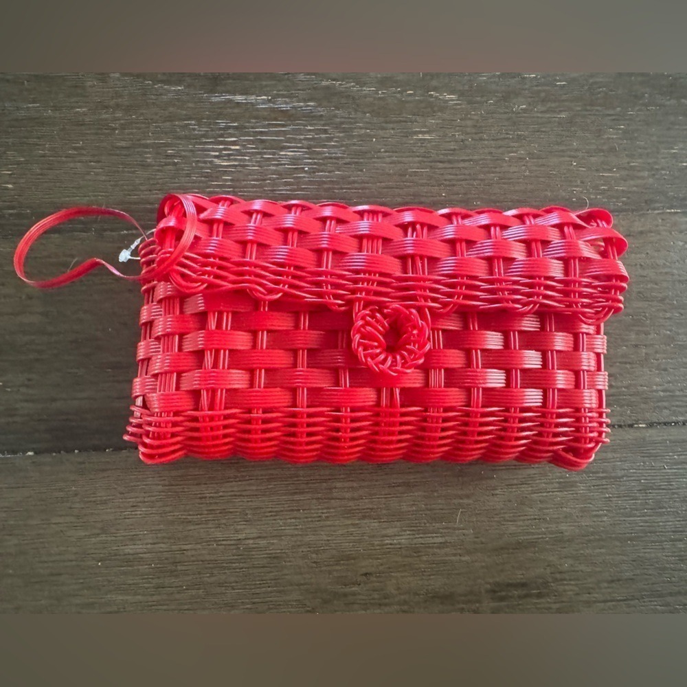 Flex all day best clutch ever Red Woven Clutch Bag no flaws